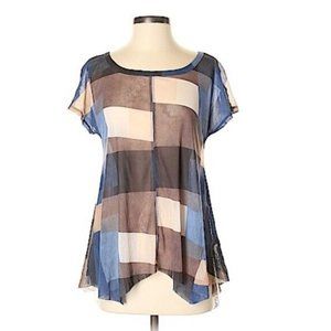 Weston Size XS Short Sleeve sheer Top blouse